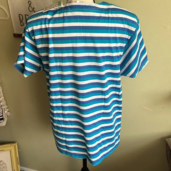 Vintage Emerald Club Juniors shoulder pads striped T-shirt - Picture 3 of 14